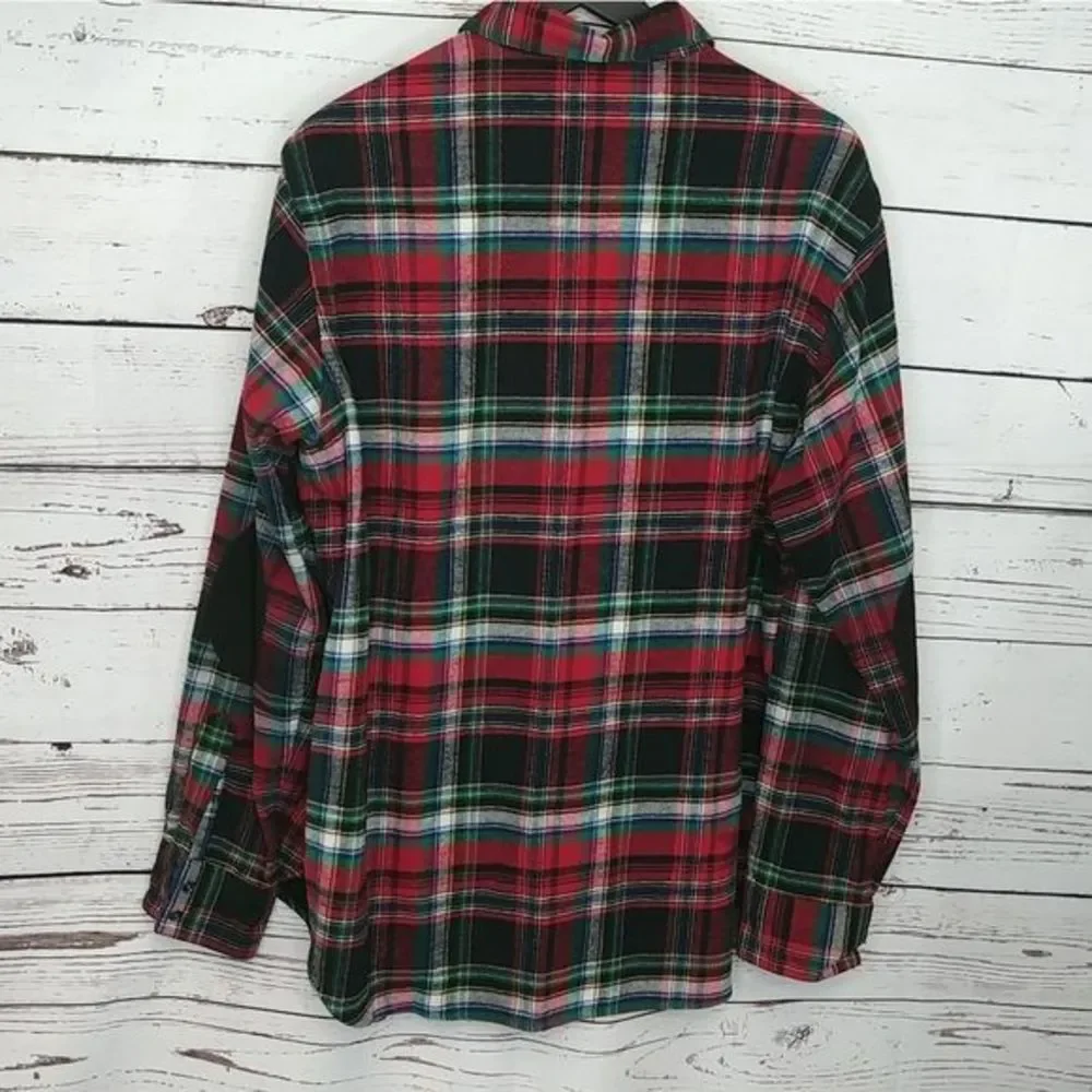 Vintage Polo Plaid‎ Flannel Elbow Patch Shirt